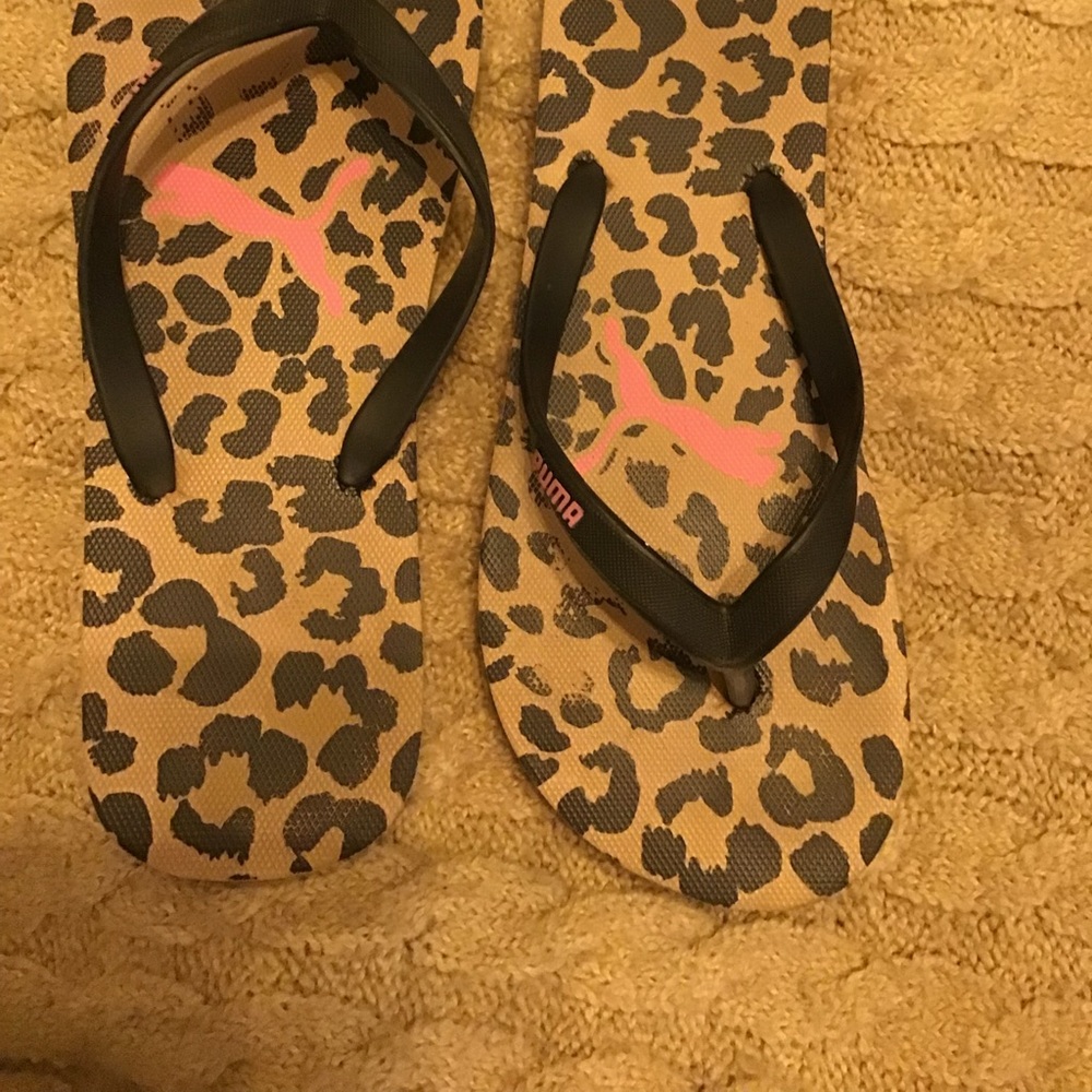 Puma Animal Print Sandals with Black Straps